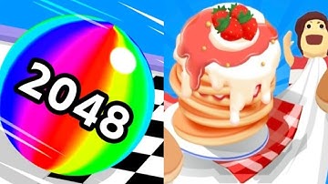 Ball Run 2048 Vs Pancake Run - All Level Gameplay Walkthrough (Android iOS)