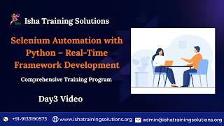 Selenium with Python Day3 video on 12th March 2025. Call/WhatsApp us on +91-9133190573 to enroll
