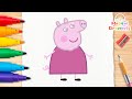 Granny Pig Drawing, Painting and Coloring for Kids | Easy Granny Pig Drawing for Kids and Toddlers