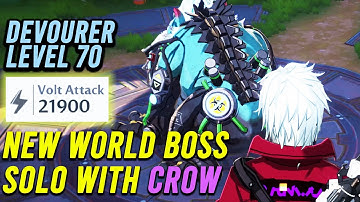 Solo Kill Devourer Level 70 New World Boss Artificial Island With Crow - Tower Of Fantasy Global