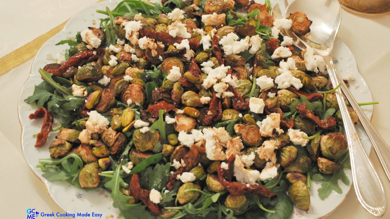 Roasted Brussels Sprouts Salad Greek Style -       