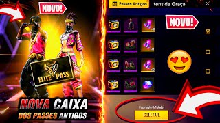FINALMENTE!! PEGUE OS PASSES ANTIGOS NA CAIXA RARA, CUBO MÁGICO GRÁTIS, NOVOS EVENTOS - FREE FIRE