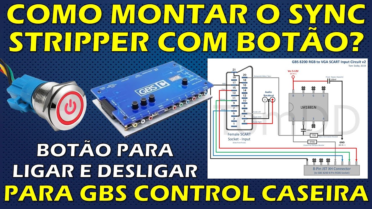 COMO MONTAR SYNC STRIPPER PARA GBS CONTROL COM BOTÃO DE LIGA E DESLIGA? SEPARADOR DE SINCRONISMO