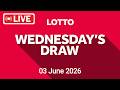 The National Lottery Lotto Draw Live results from Wednesday 03 June 2026 | tonight's lotto Draw