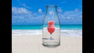 how to put a photo inside a glass bottle