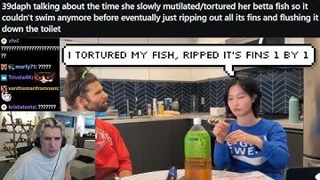 xQc Shocked Hearing Twitch Streamer "39Daph" Talking about Mutilating & Torturing her Fish as a Kid