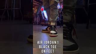 Air Jordan 1 Black Toe high Shoes on Feet #sneakers #shorts