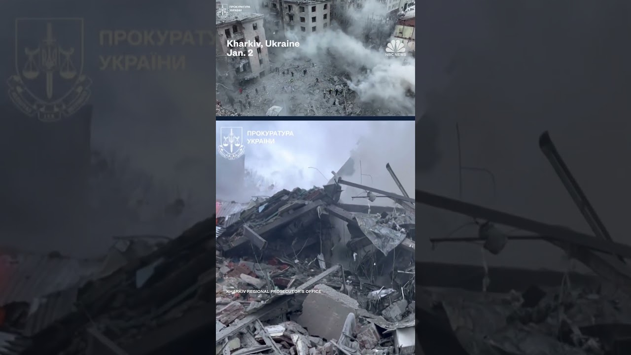 A series of Russian missile strikes destroyed buildings and wounded citizens in Kharkiv