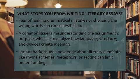 What Stops You From Writing Literary Essays? - The Prose Path