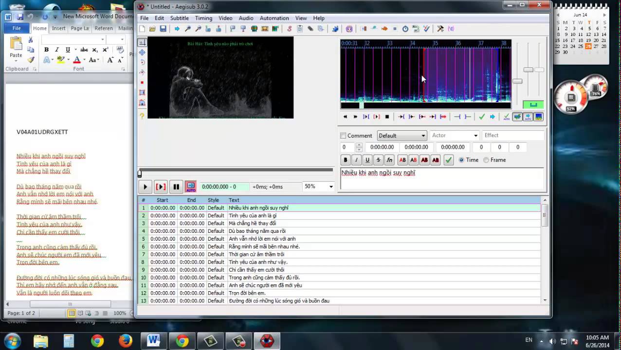 Sử dụng phần mềm Aegisub