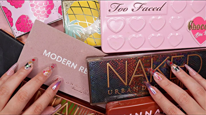 ASMR| Eyeshadow Palette Tingles 🌟 Declutter Diaries -  Reading Shade Names, Tapping, Scratching