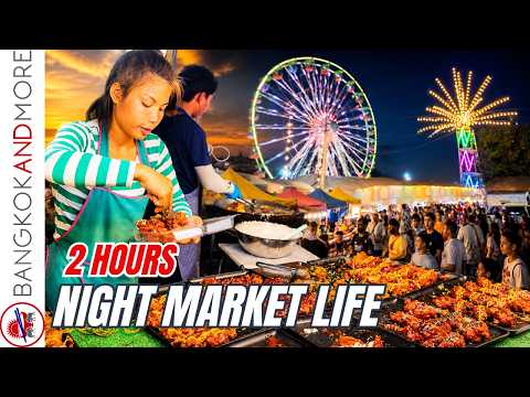 THAILAND NIGHT MARKET LIFE 🇹🇭 | 2 Hours Relaxing Street Food & Festival Atmosphere