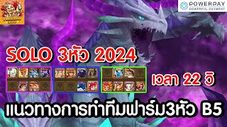 Summoners War : แชร์แนวทางการทำทีมฟาร์ม SOLO 3 หัวปี 2024 ชั้น5 แบบทีมไว 22วิ