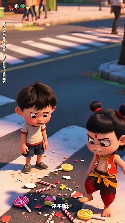 Nezha Buang Dan Injek Permen! #shorts #animasi #kartun