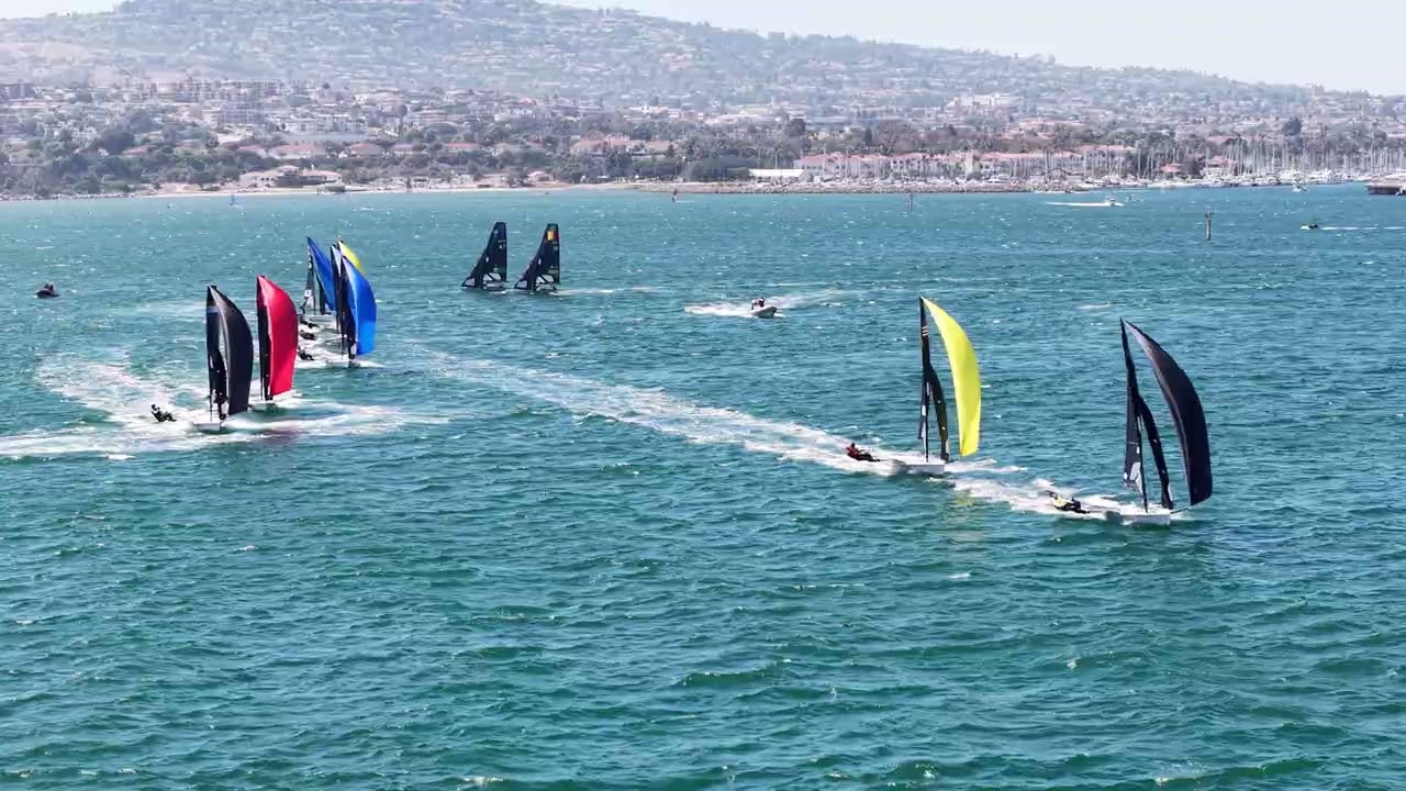 ⁣2026 SP OCR   49er FX   Final 1 first weather mark