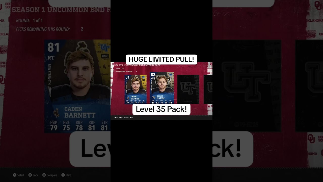 INSANE LIMITED PULL OUT OF LEVEL 35 PACK! IN COLLEGE FOOTBALL 26 ULTIMATE TEAM  