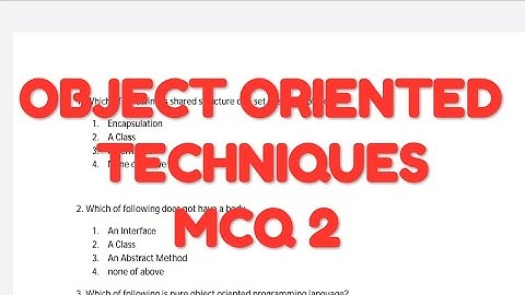 Object Oriented Techniques MCQ AKTU