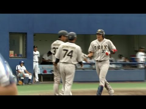 【プロ野球パ】縞田が反撃の一発！レフトへ大きなホームラン 2014/08/08 D-Bs（2軍戦）