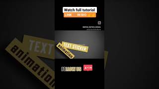 3D Text Sticker Animation aftereffects tutorial shortsvideo