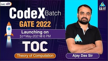 #01 Theory of Computation | Ajay Das Sir | CS/IT | GATE 2022
