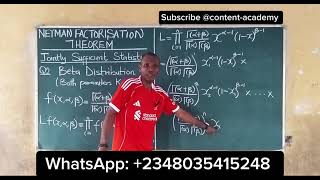 Neyman Factorization Theorem for Beta Distribution | Jointly Sufficient Statistics (Part 5)