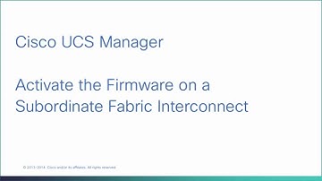 Cisco UCS Manager - Activate the Firmware on a Subordinate FI