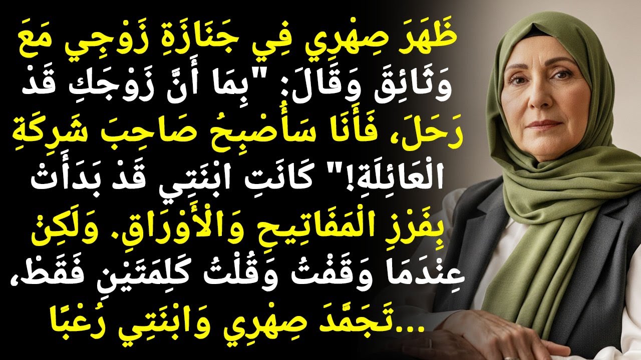 ذَهَبَ صِهْرِي إِلَى جِنَازَةِ زَوْجِي وَأَعْلَنَ: 