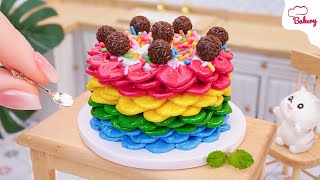 [💕Mini Cake 💕] Making an AI Rainbow Cake Overflowing with Rainbow Layers | Mini Bakery