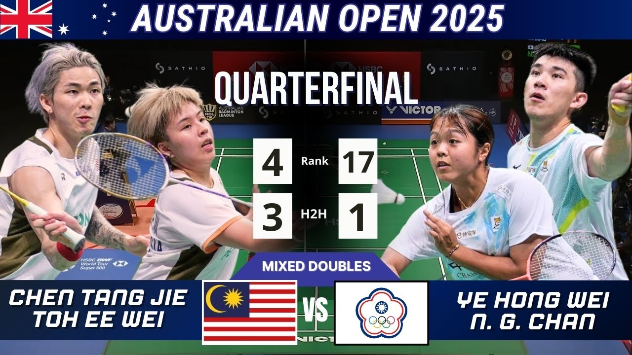 Chen/Toh (MAS) [1] vs Ye/ Chan (TPE) - QF | SATHIO GROUP Australian Open 2025
