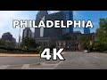 Philadelphia 4K  -  Driving Downtown -  USA