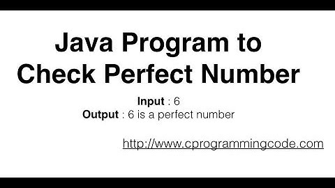 Java Program to Check Perfect Number