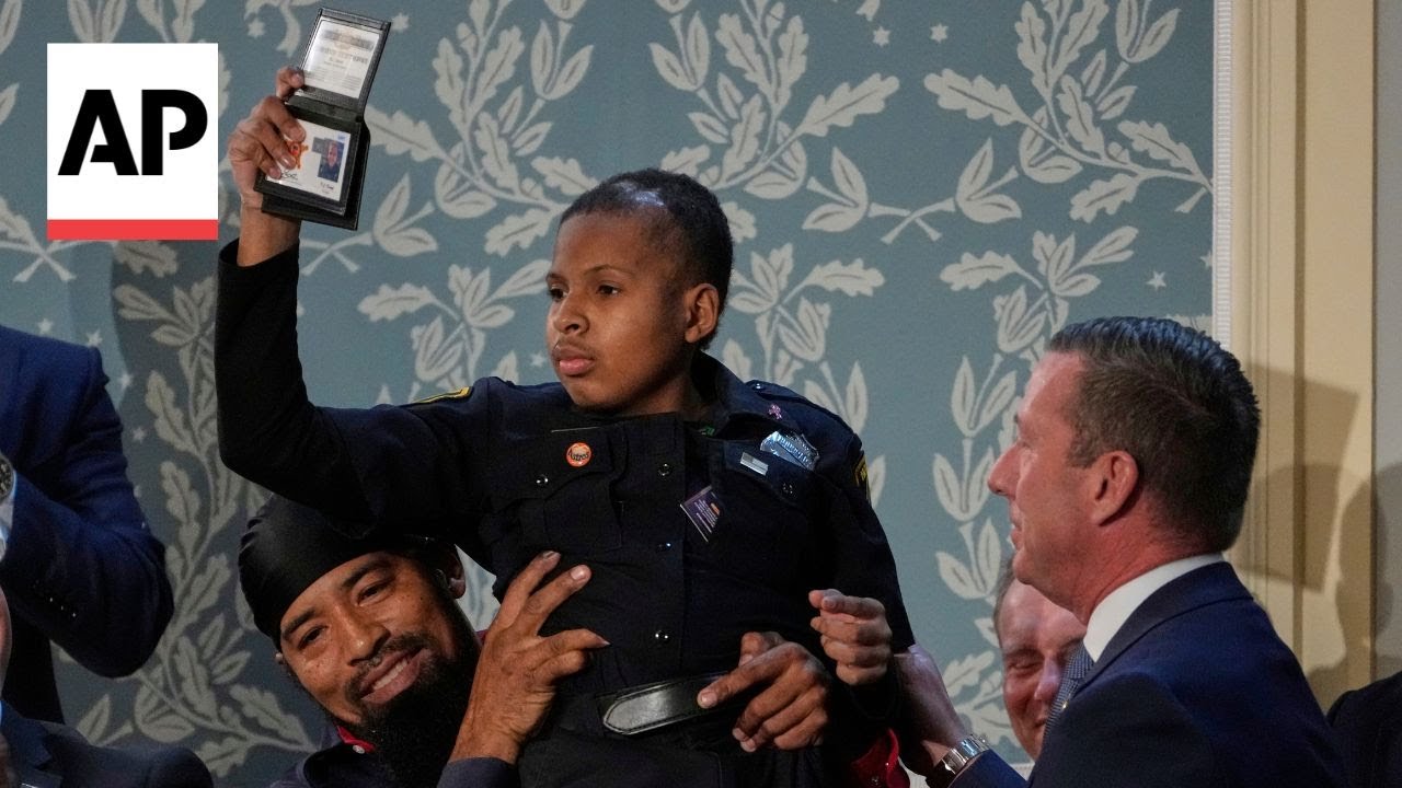 Child who overcame cancer sworn in as honorary Secret Service member