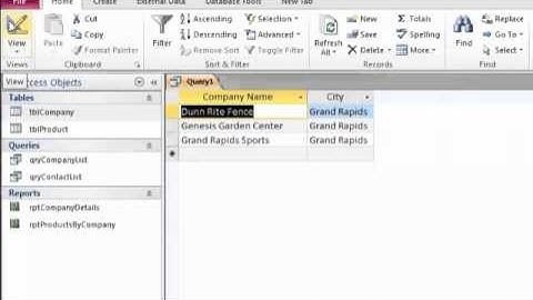 Access Parameter Query