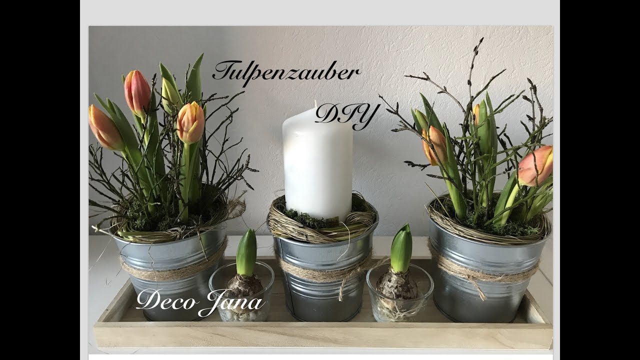 DIY: Frühlingsdeko- Tischdeko mit Tulpen / Deko Jana