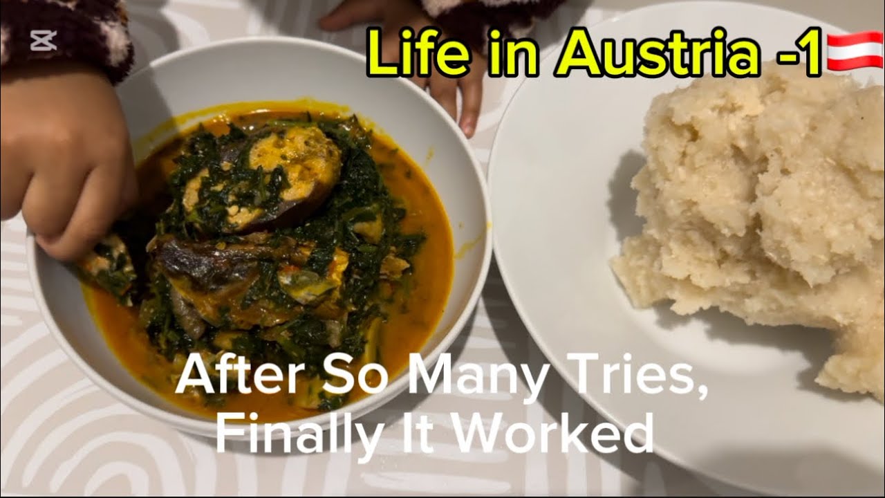 Trying new veggies for Nigerian soup in Austria 🇦🇹 | My food Journey Abroad 