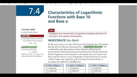FM 30 7.4 Logarithmic functions base 10 and base e