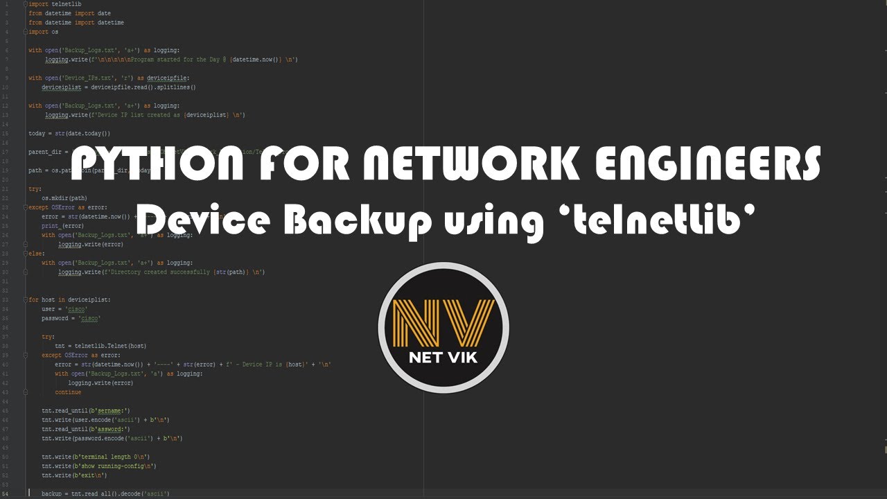 Working With The ‘Telnetlib’ | Python For Network Engineers | Netvik | #Telnetlib #Getpass