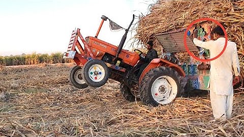 Fiat 480 Powerful performance at sugarcane trolley with stunts | Best Agriculture Tractor