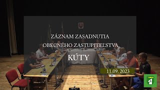 Záznam zasadnutia obecného zastupiteľstva Kúty 11/09/2023