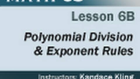 Math 65 - Lesson 6b
