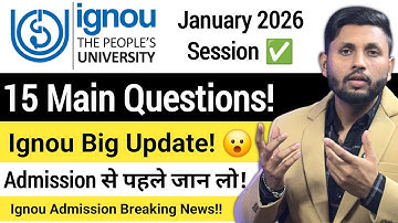 Ignou Important Update 2026!! | Latest News 😮 | Ignou Admission 2026 January | Ignou Admission