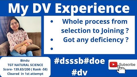 My DV experience|TGT natural science|#dsssb #doe #document_verification|process selection toJoining