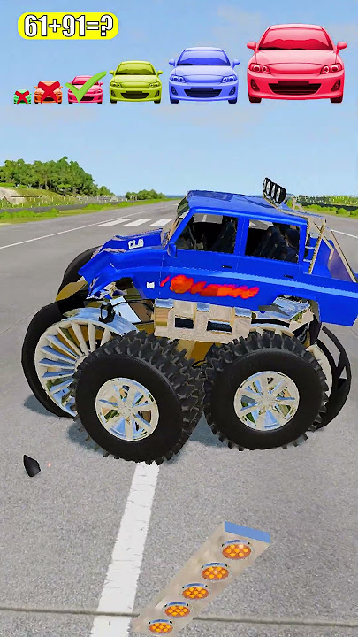 Big and Small Cars vs monster car – 💥 #shorts