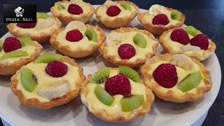 تارتولات بالفواكه سهلة إقتصادية ورائعة شكلا ومذاقا /mini tartelettes aux fruits