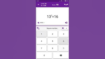Math Tricks - Training mode - square numbers between 10 and 19 - level 024 (Number Keyboard)