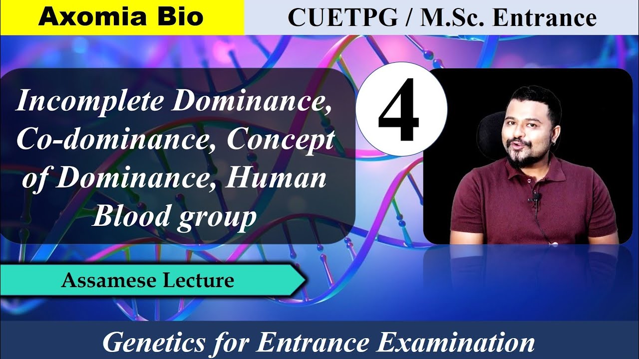 Genetics| Lecture 4| Incomplete Dominance & Co-dominance |CUET PG| Msc Entrance| Dr. Rajib Borah