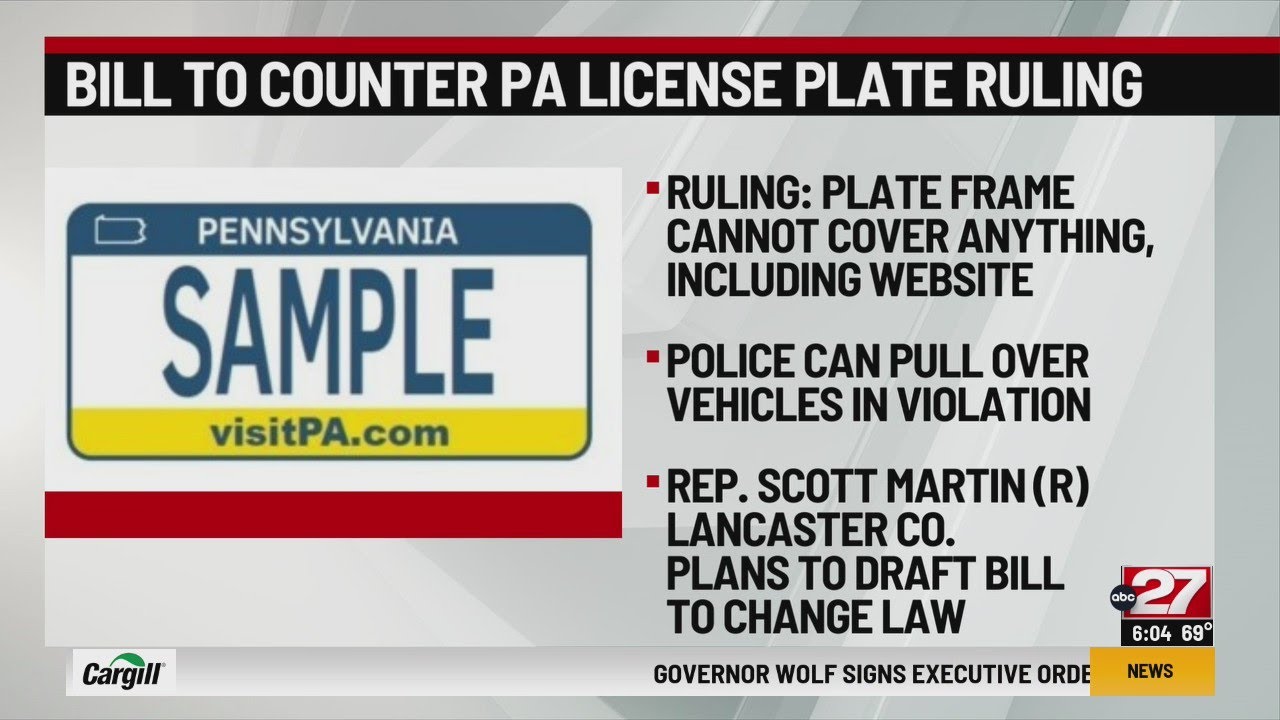 Changes proposed for Pennsylvania license plate law