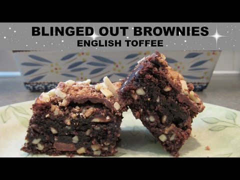 ENGLISH TOFFEE BROWNIES - BLINGED OUT BROWNIES! Using a boxed brownie mix!