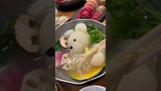 🐻Bear HotPot!? #japan #japanesefood #hotpot #bear #shorts