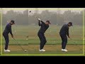 Watch sergio garcia warm up swings with slow motion